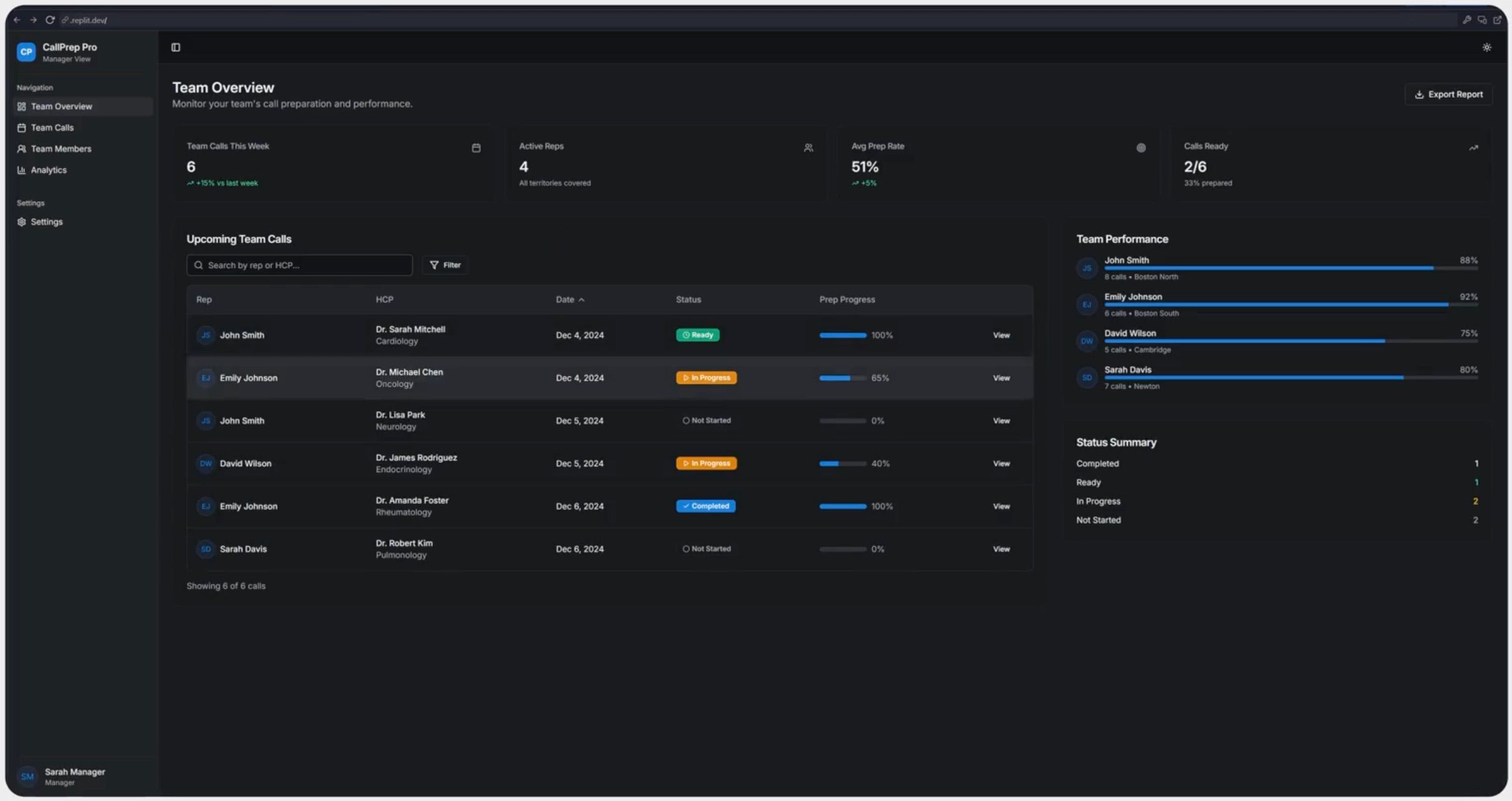 pre-call planning tool