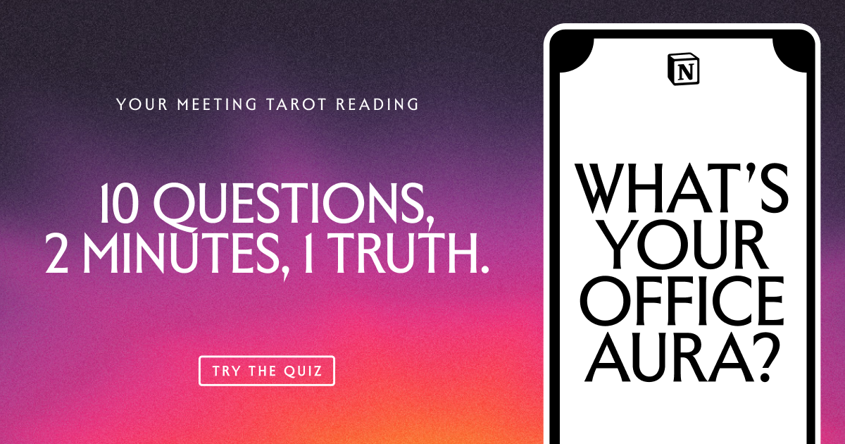 Notion Work Personality Quiz App